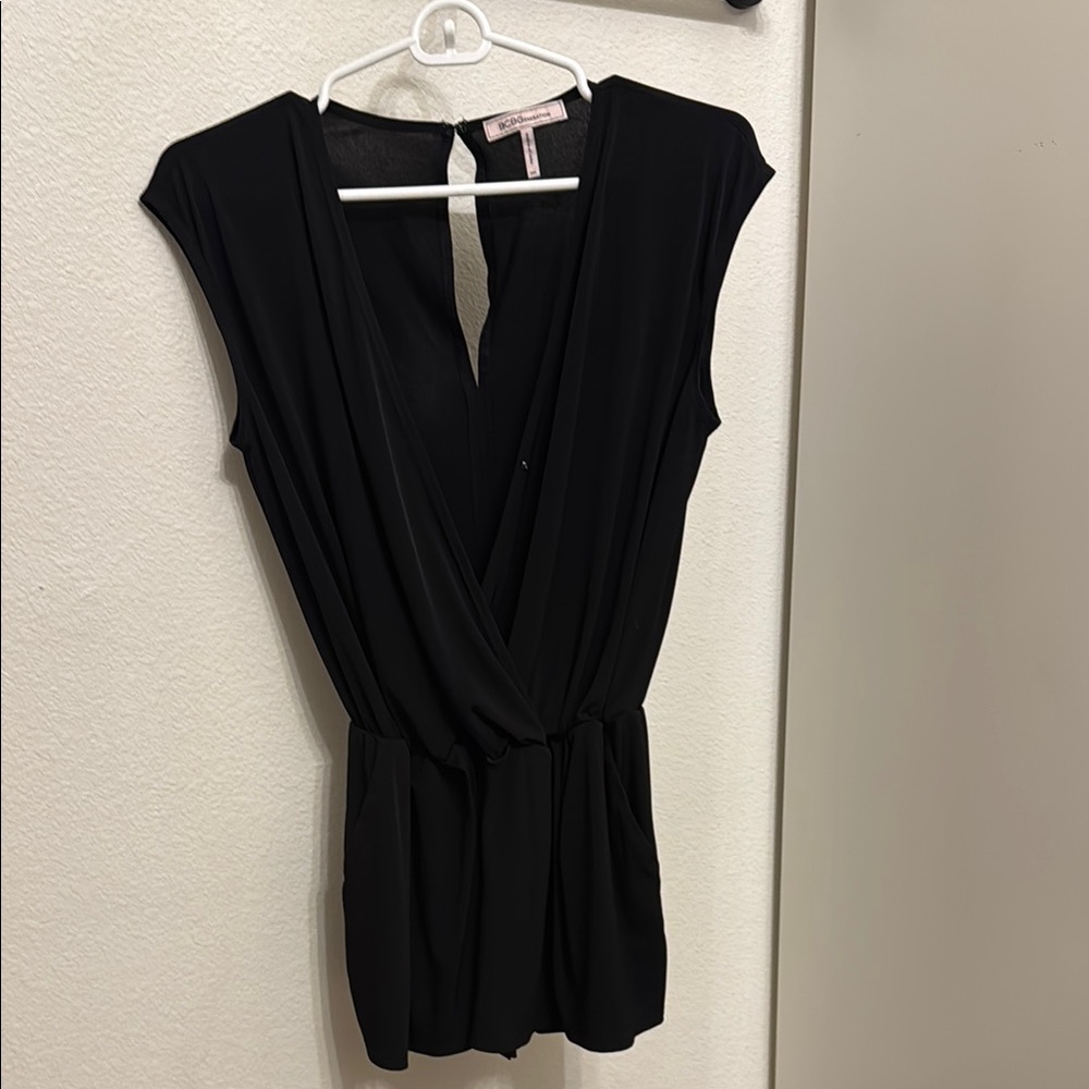 BCBGeneration Elegant Black Sleeveless Romper